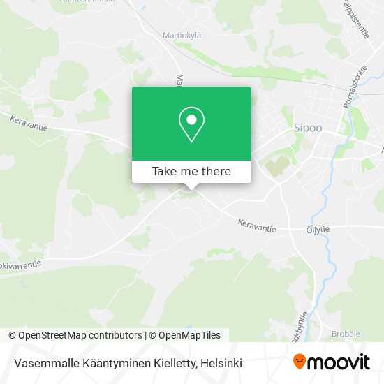 Vasemmalle Kääntyminen Kielletty map