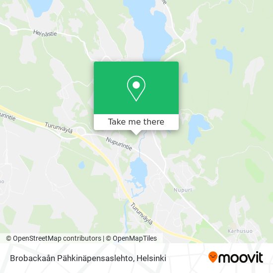 Brobackaån Pähkinäpensaslehto map