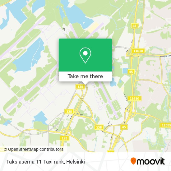 Taksiasema T1 Taxi rank map