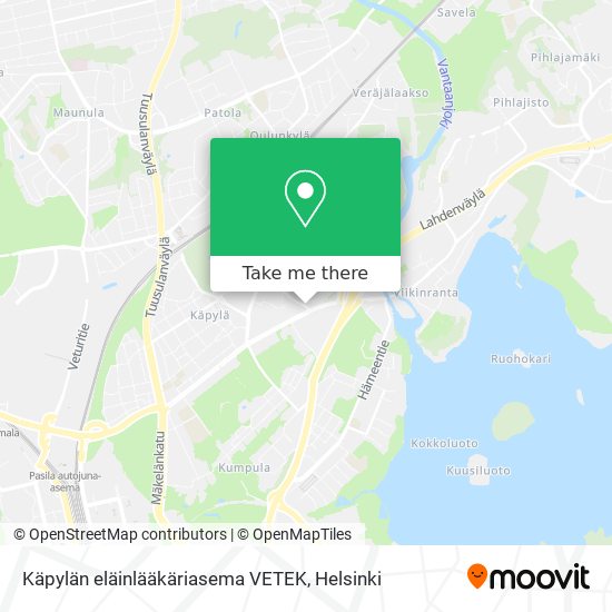 Käpylän eläinlääkäriasema VETEK map