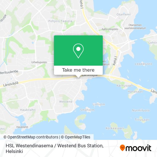 HSL Westendinasema / Westend Bus Station map