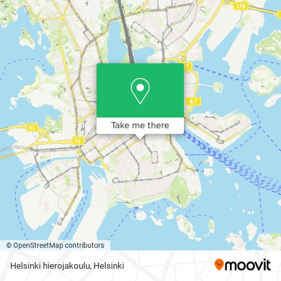 Helsinki  hierojakoulu map