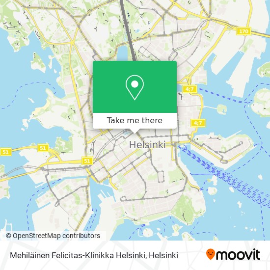 Mehiläinen Felicitas-Klinikka Helsinki map
