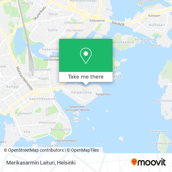 How to get to Merikasarmin Laituri in Helsinki by Bus, Tram, Metro or Train?