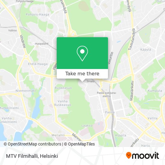 How to get to MTV Filmihalli in Helsinki by Bus, Train, Metro or Tram?