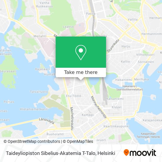 Taideyliopiston Sibelius-Akatemia T-Talo map