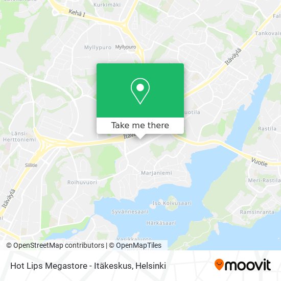 How to get to Hot Lips Megastore - Itäkeskus in Helsinki by Bus, Metro or  Tram?