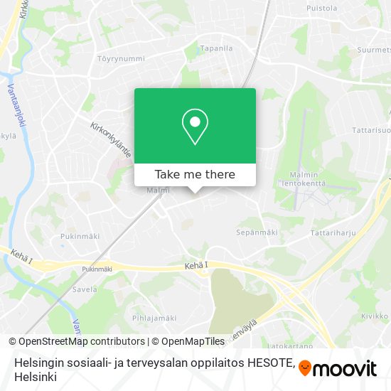 Helsingin sosiaali- ja terveysalan oppilaitos HESOTE map