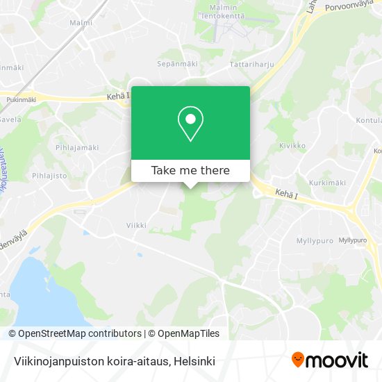Viikinojanpuiston koira-aitaus map