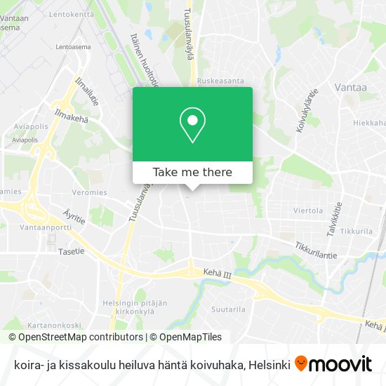 koira- ja kissakoulu heiluva häntä koivuhaka map