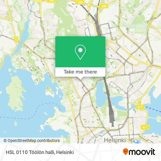 HSL 0110 Töölön halli map