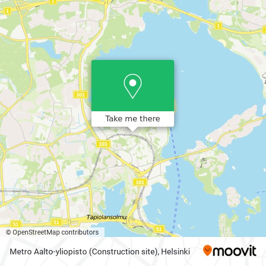 Metro Aalto-yliopisto (Construction site) map