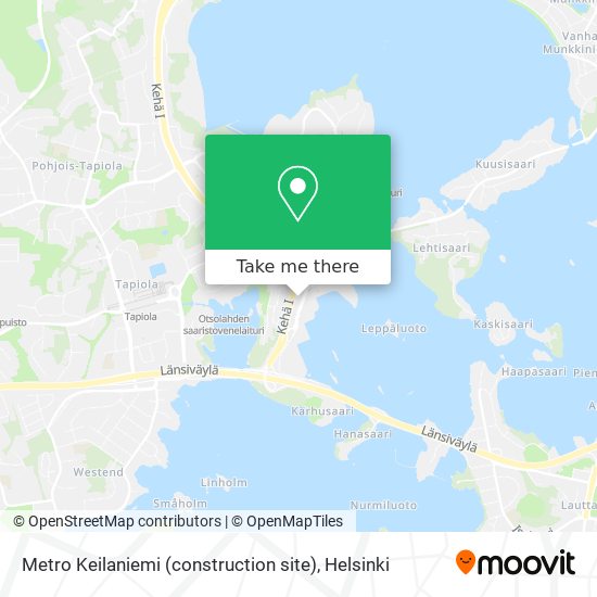 Metro Keilaniemi (construction site) map