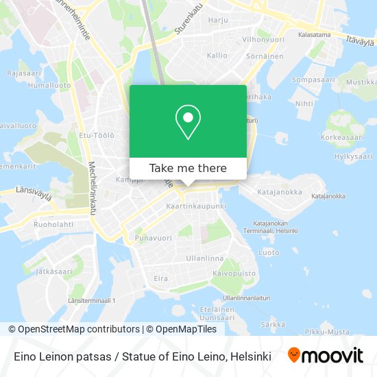 Eino Leinon patsas / Statue of Eino Leino map