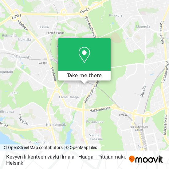 Kevyen liikenteen väylä Ilmala - Haaga - Pitäjänmäki map