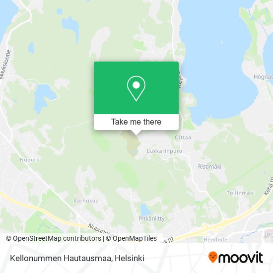 How to get to Kellonummen Hautausmaa in Espoo by Bus?