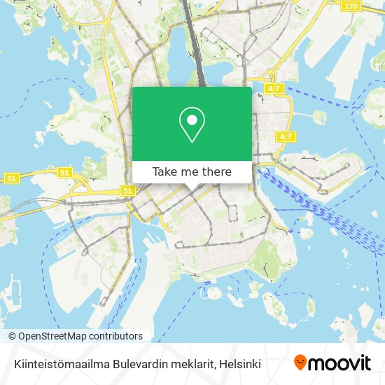 Kiinteistömaailma Bulevardin meklarit map