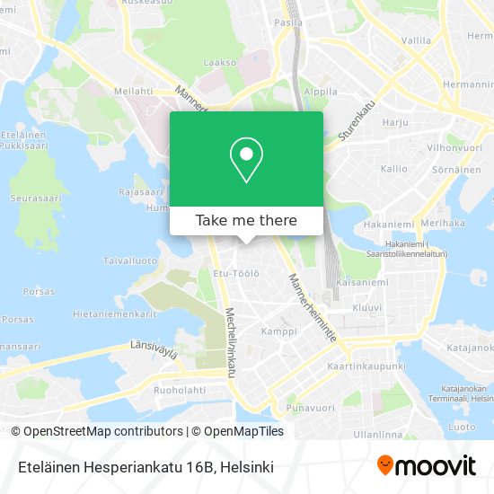 Eteläinen Hesperiankatu 16B map