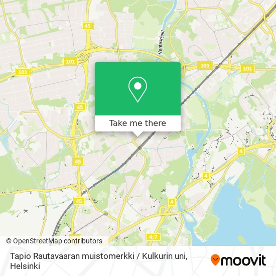 Tapio Rautavaaran muistomerkki / Kulkurin uni map