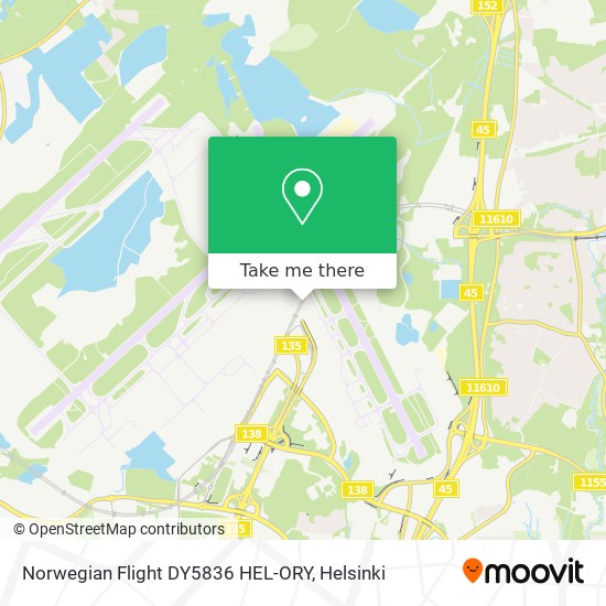 Norwegian Flight DY5836 HEL-ORY map