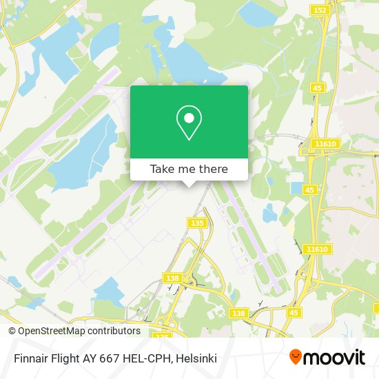 Finnair Flight AY 667 HEL-CPH map