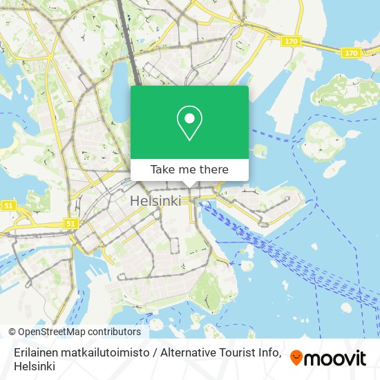Erilainen matkailutoimisto / Alternative Tourist Info map