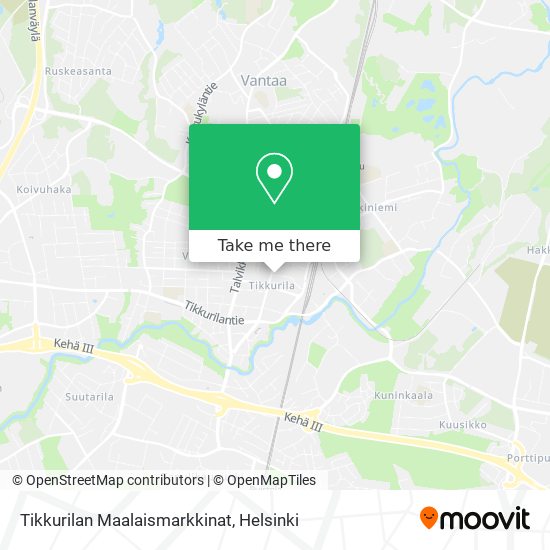 How to get to Tikkurilan Maalaismarkkinat in Vantaa by Bus or Train?