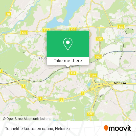 Tunnelitie kuutosen sauna map