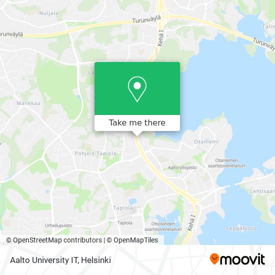 How to get to Aalto University IT in Espoo by Bus, Metro, Tram or Train?