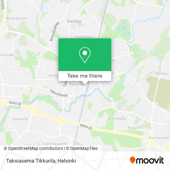 How to get to Taksiasema Tikkurila in Vantaa by Bus or Train?