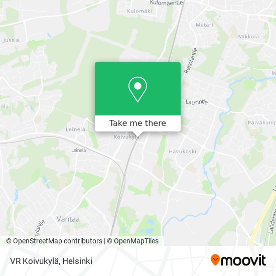 How to get to VR Koivukylä in Vantaa by Bus or Train?