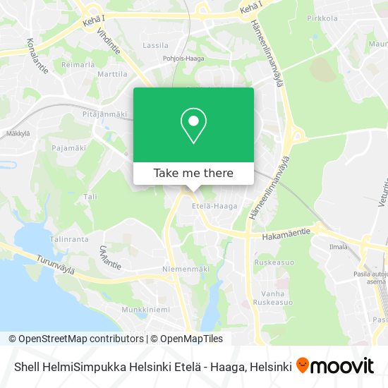 Shell HelmiSimpukka Helsinki Etelä - Haaga map