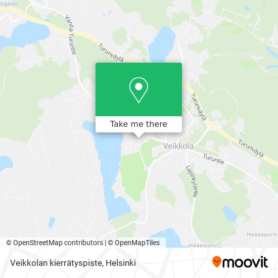 How to get to Veikkolan kierrätyspiste in Kirkkonummi by Bus or Train?