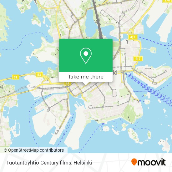 Tuotantoyhtiö Century films map