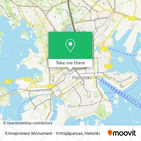 Entrepreneur Monument - Yrittäjäpatsas map