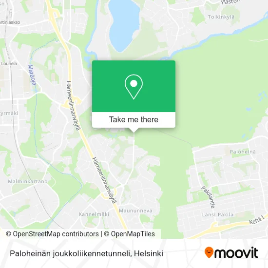 Paloheinän joukkoliikennetunneli map
