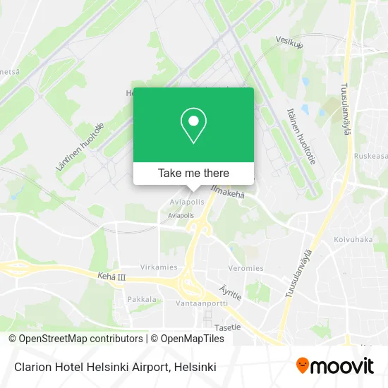 Clarion Hotel Helsinki Airport map