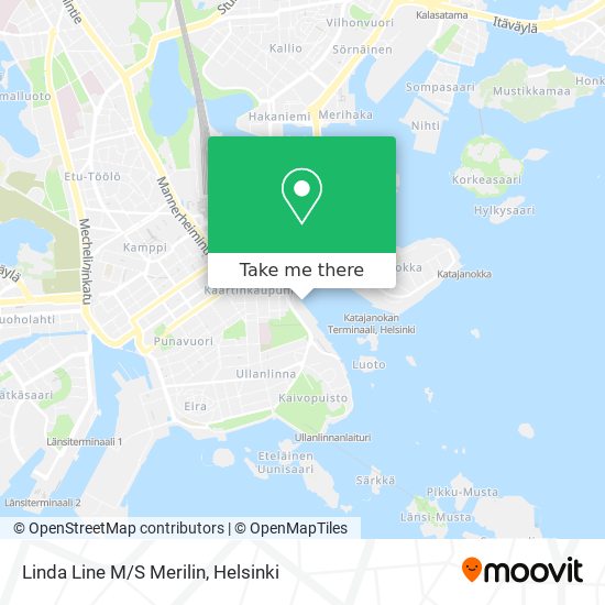 Linda Line M/S Merilin map