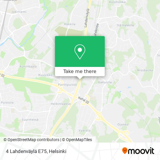 4 Lahdenväylä E75 map