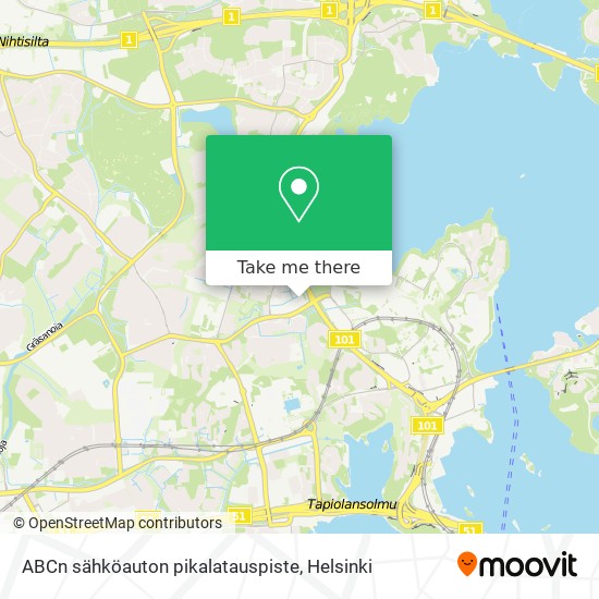 ABCn sähköauton pikalatauspiste map
