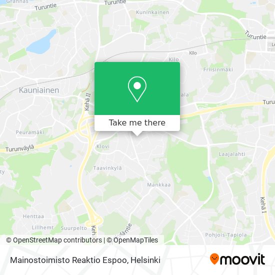 Mainostoimisto Reaktio Espoo map