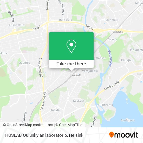HUSLAB Oulunkylän laboratorio map