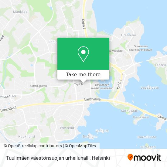 Tuulimäen väestönsuojan urheiluhalli map