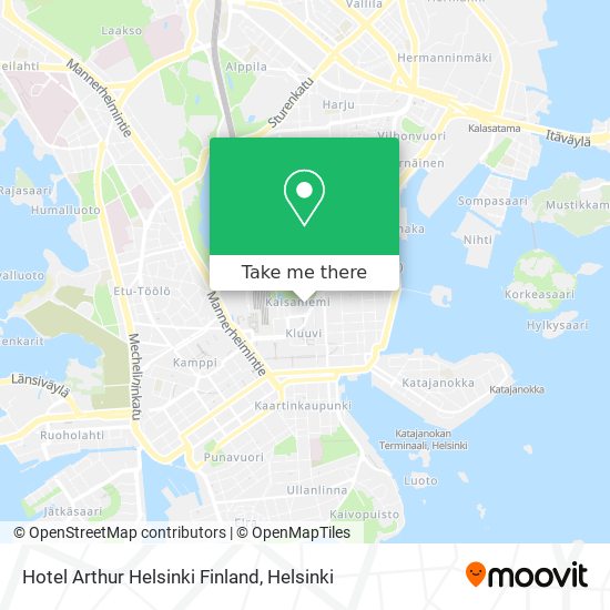 Hotel Arthur Helsinki Finland map