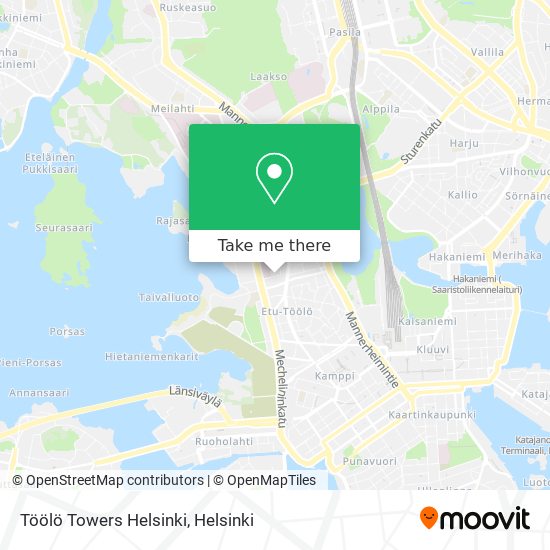 Töölö Towers Helsinki map