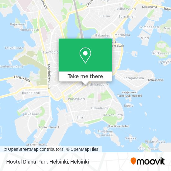 Hostel Diana Park Helsinki map