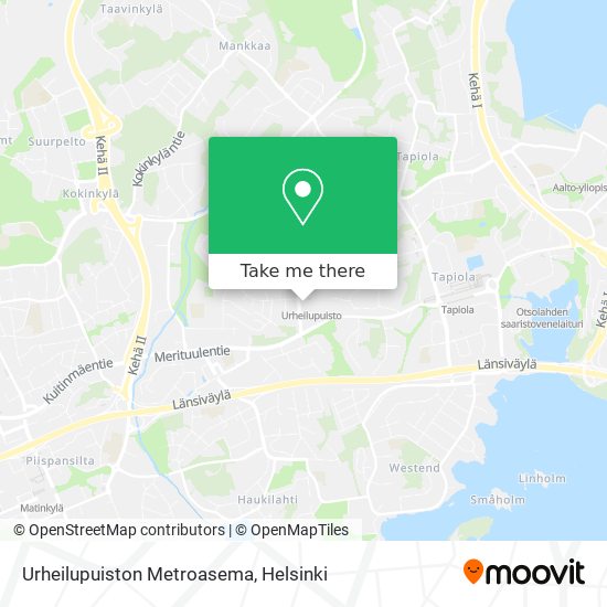 Urheilupuiston Metroasema map
