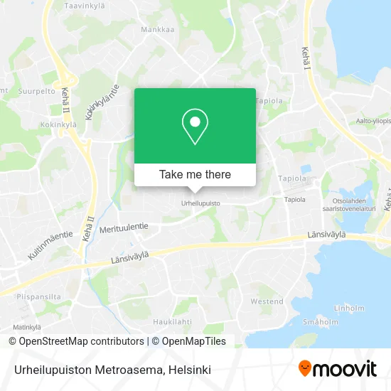 Urheilupuiston Metroasema map