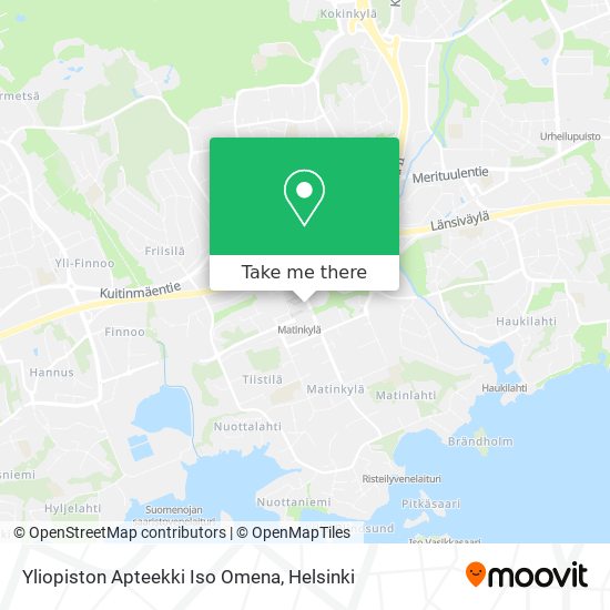 Yliopiston Apteekki Iso Omena map