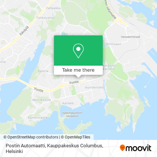 Postin Automaatti, Kauppakeskus Columbus map